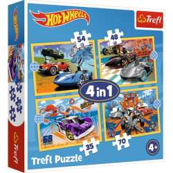 Puzzle 4w1 (35,48,54,70el) Pojazdy Hot Wheels Mattel 34627 Trefl (34627 TREFL)