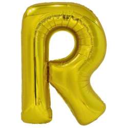 Balon foliowy litera R złota 60,5x86cm - 1