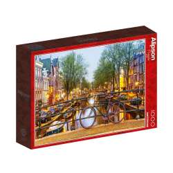 Puzzle 1000 Holandia-Amsterdam, Rower przy kanale