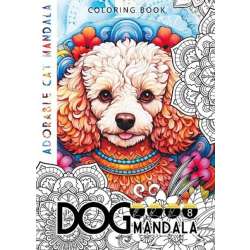 Kolorowanka A4 8 obrazków Dog mandala Psy