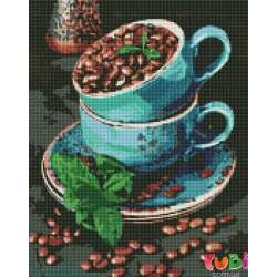 Diamentowa mozaika - Aromatyczne ziarna kawy 40x50 - 1