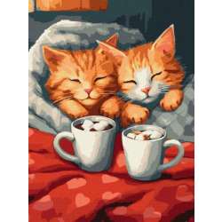 Malowanie po numerach - Zakochane koty 30x40cm