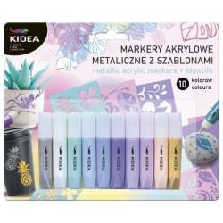 Markery akrylowe metaliczne 10 kolorów KIDEA (DERF.MAM10KSKA) - 1