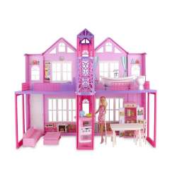 PROMO Domek dla lalek różowy z windą 538825 ADAR domek, lalka, kanapa, ława, wanna, toaleta, stół, krzesła, sz (1/538825) - 1