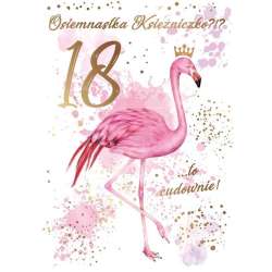 Karnet B6 PR-099 Urodziny 18 flamingi - 1