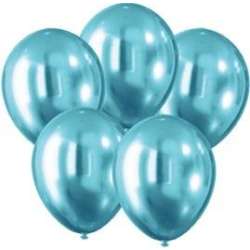 Balony z efektem chromu niebieskie 30cm 5szt - 1