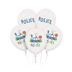 Balony Policja - Police 30cm 5szt - 1