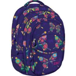 Plecak szkolny fioletowy w kwiaty Street Butterfly BP-03 MAJEWSKI (5903235608810) - 1