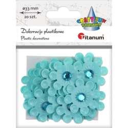 Dekoracje samoprzylepne 3D kwiaty błękitne 20szt