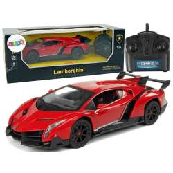 Auto Sportowe R/C 1:24 Lamborghini Veneno Czerwone 2.4 G Światła Lean Toys (9739)