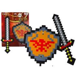 Rycerski miecz i tarcza pikselowe z pianki - 1