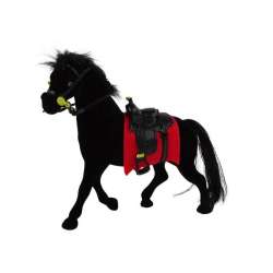Koń flokowany czarny z czerwonym siodłem (13379) - 1