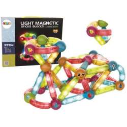 Klocki Magnetyczne Świecące Zestaw 76 elementów Lean Toys (14656)