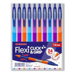 Długopis Flexi Click&Grip mix niebieski (24szt) - 1