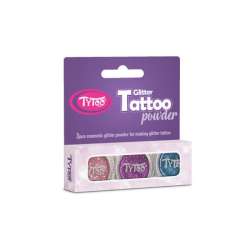 TYTOO Tatuaże zestaw brokatów 3 kolory różowy, fioletowy i niebieski 01287 (013-01287) - 1