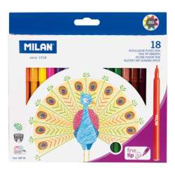 Flamastry z cienką końcowką 18 kolorów MILAN (06F18)