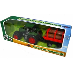 TRAKTOR Z PRZYCZEPĄ Z DREWNEM, 2 KIEROWNICE, SKRĘTNE KOŁ - 4