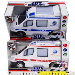 Ambulans Policja /Karetka na baterie z dźwiękami 21cm - 2