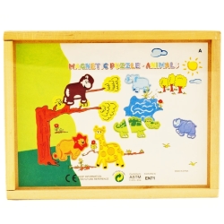 DREWNIANA UKŁAD.MAGNETYCZNA ZWIERZĘTA W SKRZYNCE -2 WZOR - 2