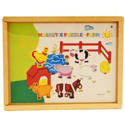 DREWNIANA UKŁAD.MAGNETYCZNA ZWIERZĘTA W SKRZYNCE -2 WZOR - 1