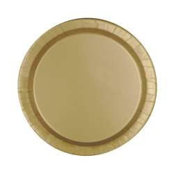 Talerzyki papierowe złote 18cm okrągłe 8szt