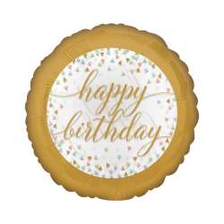 Balon foliowy Happy Birthday Pastel Confetti 46cm