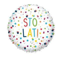 Balon foliowy Confetti Birthday Sto Lat 43 cm