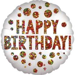 Balon foliowy Satin Infused Birthday Sequins 43cm - 1