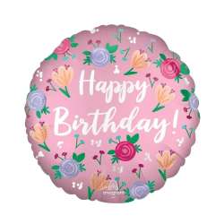 Balon foliowy Happy Birthday Peony 46cm - 1