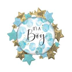 Balon foliowy Baby Boy Blue Watercolor 76x76cm