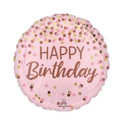 Balon foliowy Pretty pink Happy Birthday 46cm