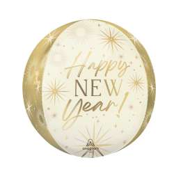 Balon foliowy kula gold New Year 38cm - 1