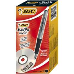 Marker Marking CD/DVD czarny (12szt) BIC