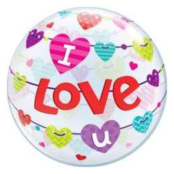 Balon foliowy I Love U Banner Hearts 55cm