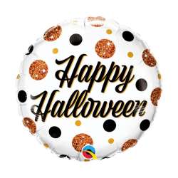 Balon foliowy Happy Halloween groszki 46cm