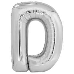 Balon foliowy litera D srebrna 62x86cm - 1