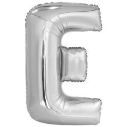Balon foliowy litera E srebrna 56,5x86cm - 1