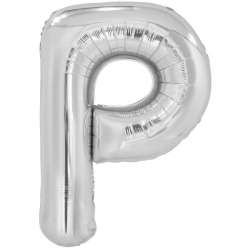 Balon foliowy litera P srebrna 60,5x86cm