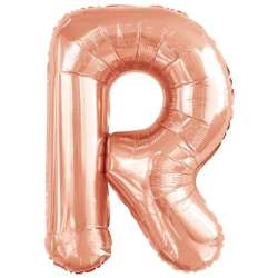 Balon foliowy litera R różowe złoto 60,5x86cm - 1