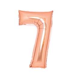 Balon foliowy cyfra 7 różowe złoto 45x66cm - 1