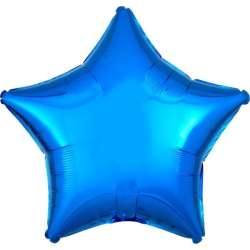 Balon foliowy metalik niebieski gwiazda 48cm