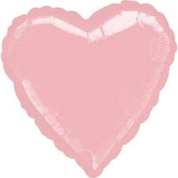 Balon foliowy metalik pastel różowy serce 43cm - 1