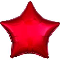 Balon foliowy metalik czerwony gwiazda 48cm