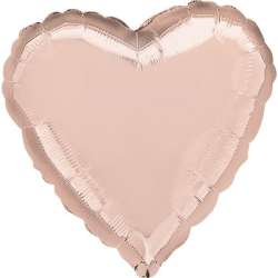 Balon foliowy metalik różowe złoto serce 43cm - 1