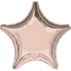 Balon foliowy metalik różowe złoto gwiazda 48cm - 1