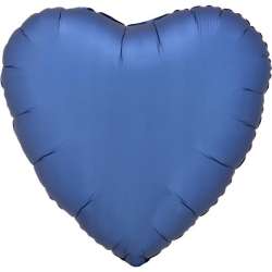 Balon foliowy Lustre Azure niebieski serce 43cm - 1