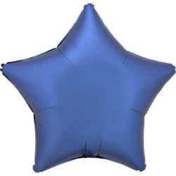 Balon foliowy Lustre Azure niebieski gwiazda 48cm - 1