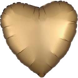 Balon foliowy Silk Lustre Dark złoty serce 43cm - 1