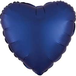 Balon foliowy Lustre Navy niebieski serce 43cm - 1
