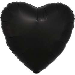 Balon foliowy Lustre Black serce 43cm - 1
